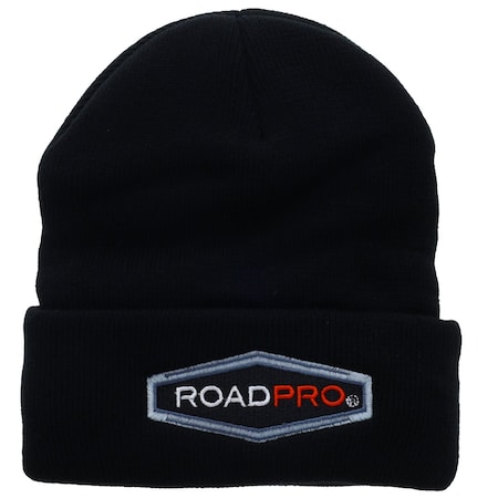 Roadpro Trucker Hat Comfort Knit Beanie Cap Cuffed Winter Knit Hat Black ROADPROHAT